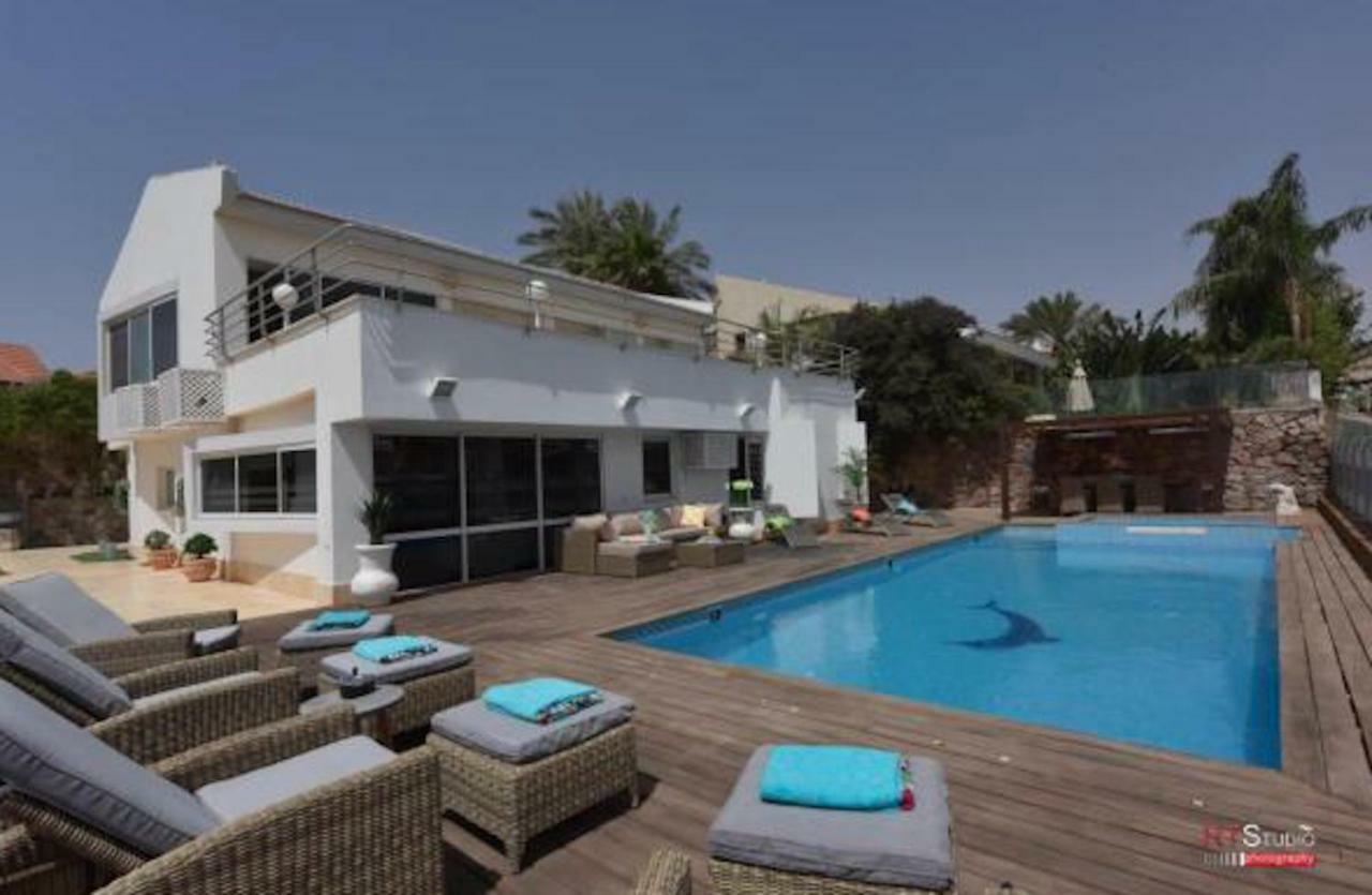 Villa With Heated Pool And Jacuzzi Sea View 300M Front Of The Beach Eilat Eksteriør bilde